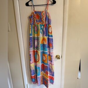 JAPNA Sun Print Maxi Dress - Size S, EUC